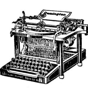 Vintage print of Remington typewriter